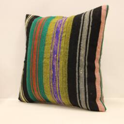 Throw Pillow 16x16 in 40x40 cm Turkish Cover Home Living Design Boho Vintage Rustic Kilim Covers Old Cushion 4Kf-524 - thumbnail 2