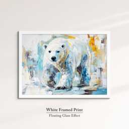 Polar Bear Abstract Oil Painting Framed Print & Canvas Large Sizes Wall Art Poster Animal Home Decor Interior Gift Idea - thumbnail 3