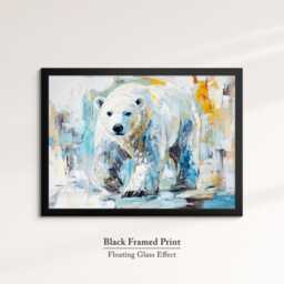 Polar Bear Abstract Oil Painting Framed Print & Canvas Large Sizes Wall Art Poster Animal Home Decor Interior Gift Idea - thumbnail 2