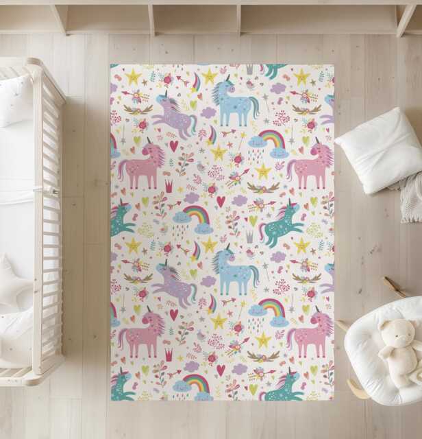 Unicorn Colourful, Carpet, Kids Decor, Children's Room Decor, Kids Rug, Carpet - image 1