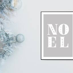 Noel Grey - Christmas Festive Fall Holidays - Wall Print Gift Bespoke Poster A5 A4 A3 Framed - thumbnail 2