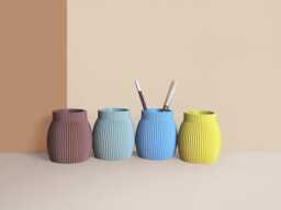 Pencil Potdesk Organizer Made With Recycled Materials, Idea For Office Accessories, Storage & Decoration, Scandinavian Design, Gift Home - thumbnail 1