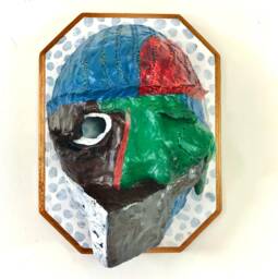Handmade Paper Clay Face Mask Wall Hanging Brut Street Art Decor