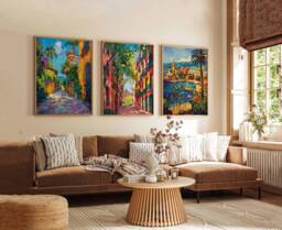 Set Of 3 Barcelona Travel Posters, Spain Prints, City Wall Art, Sagrada Familia Decor, Scenic Holiday Gift