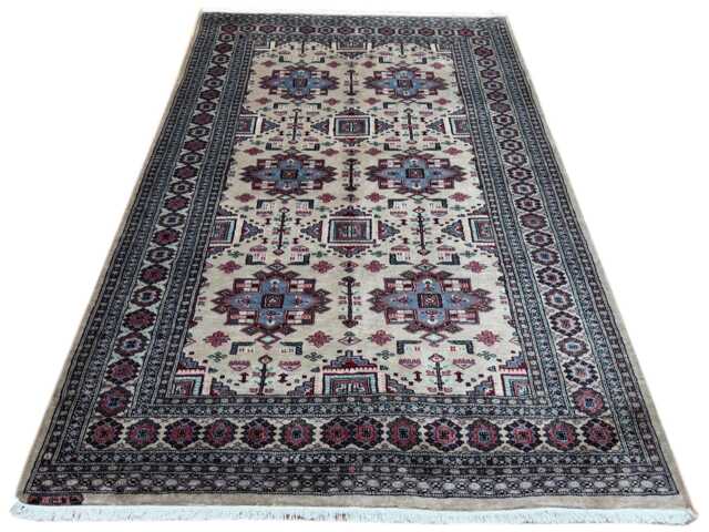 5x8 Beige Color Bokhara Rug - 1.50x2.50 Bedroom Luxury Area Turkish Fine Quality Afghan - image 1