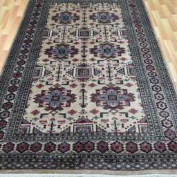 5x8 Beige Color Bokhara Rug - 1.50x2.50 Bedroom Luxury Area Turkish Fine Quality Afghan - thumbnail 2
