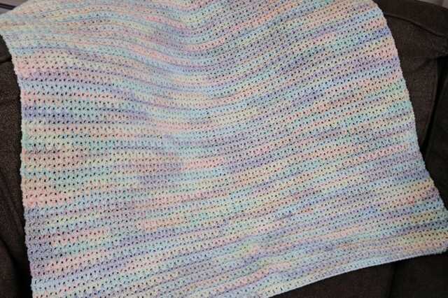 V-stitch Crochet Baby Blanket Pattern Easy Beginner - PDF Download - image 1