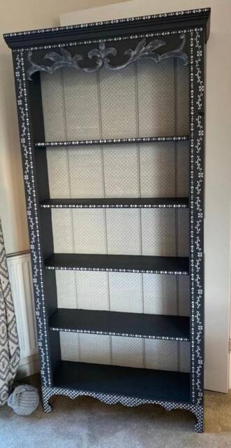 Beautiful Country Ditsy Bone Inlay Bookcase Stencilled - image 1