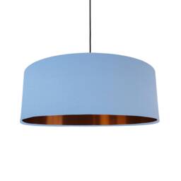 Extra Large Light Blue Lampshade With Copper Lining - thumbnail 1