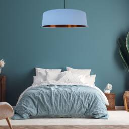 Extra Large Light Blue Lampshade With Copper Lining - thumbnail 2