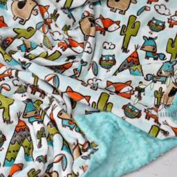Personalized Minky Baby Blanket Teepee Woodland, Fox, Horse - thumbnail 3