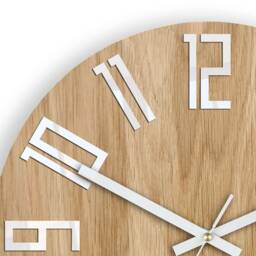 Wood Clock, Large Wall Clock, Unique Wall Gift Unusual Modern Abstract Style, Slim_Wood_White - thumbnail 2