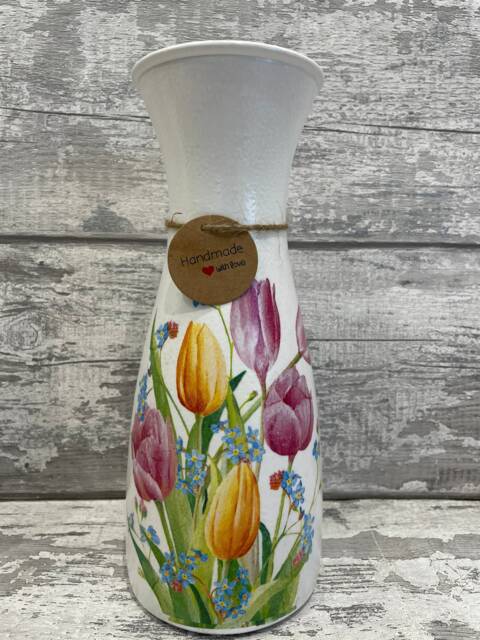 Tulip Vase - Decoupage Vase, Gift, Flowers, Mother's Day Gifts, Tulip Gifts - image 1