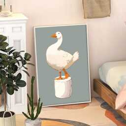 Silly Goose Toilet Paper Art Canvas Poster, Trendy Wall Art, Bathroom Aesthetic Decor, Retro Home Printed Gift - thumbnail 3
