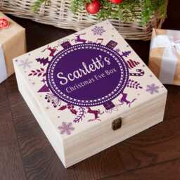 Personalised Christmas Eve Box With Snowflake Wreath - thumbnail 3