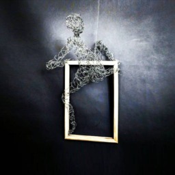 Climbing Sculpture Wall Decor Wire Mesh Figures Hanging Metal Art Rock Climber Sports Housewarming Gift - thumbnail 2