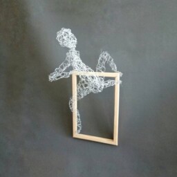Climbing Sculpture Wall Decor Wire Mesh Figures Hanging Metal Art Rock Climber Sports Housewarming Gift - thumbnail 3