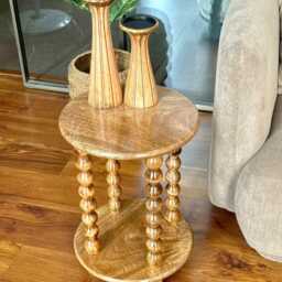 Hand Crafted Solid Mango Wood Side Table Large 14/15 - thumbnail 2