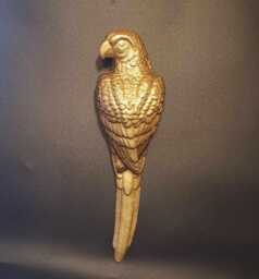 Large Gold Parrot Wall Decor Rustic 3D Stone Plaster Sculpture - thumbnail 1