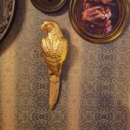 Large Gold Parrot Wall Decor Rustic 3D Stone Plaster Sculpture - thumbnail 3