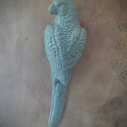 Large Gold Parrot Wall Decor Rustic 3D Stone Plaster Sculpture - thumbnail 4