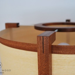 Floor Lamp From Wood. Tripod Style Design. Sapele & Ash - thumbnail 3