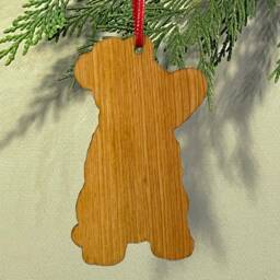Black French Bulldog, Christmas Ornament, Bulldog Gift, Wood Tree Handmade, Watercolor Art, Dog Ornament, French Gift - thumbnail 2