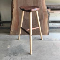 stool Made in Sustainably Sourced Black Walnut