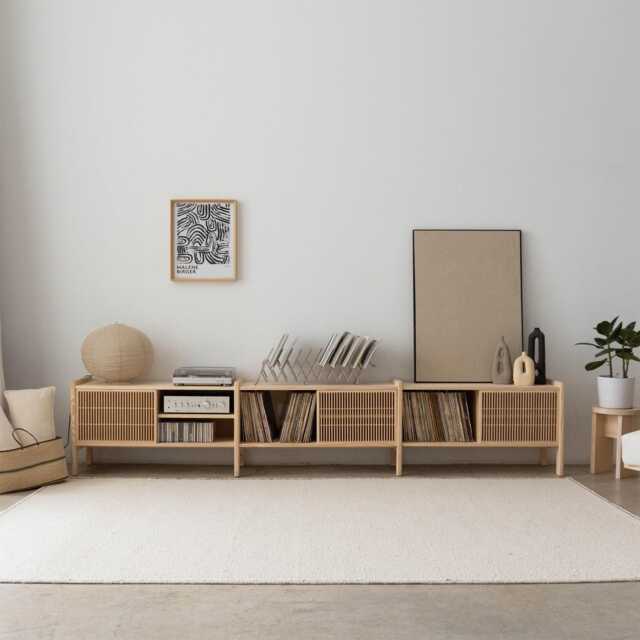 Turntable Stand, Multimedia Console, Made Of Solid Wood, 300.6 cm - Mendia Grande - image 1