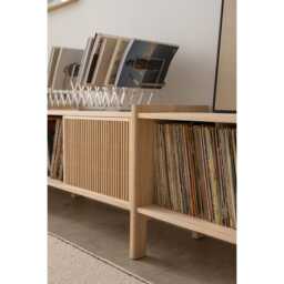 Turntable Stand, Multimedia Console, Made Of Solid Wood, 300.6 cm - Mendia Grande - thumbnail 3