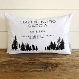 Modern Forest Birth Announcement Pillow Cover - thumbnail 2