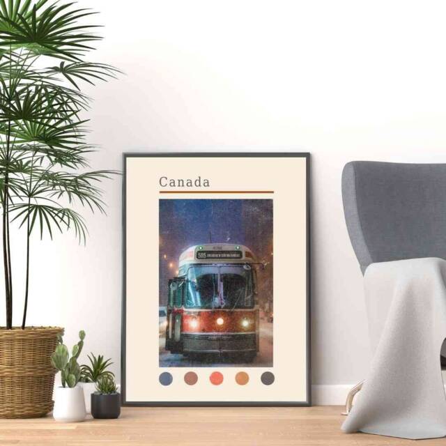 Canada Travel Print Retro City Photography Wall Art - image 1
