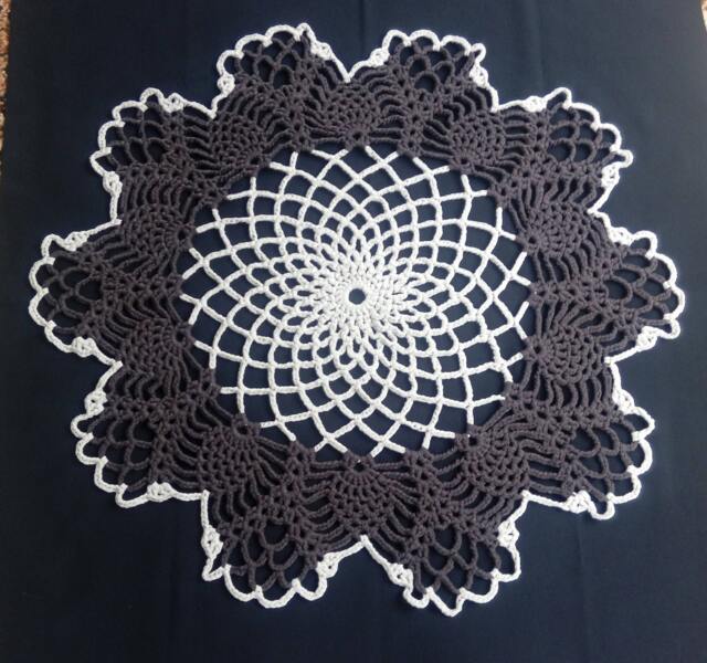 Crochet Doily Rug Round 41 Inches Brown Decorative Carpet Lace Children Decor - image 1