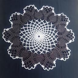 Crochet Doily Rug Round 41 Inches Brown Decorative Carpet Lace Children Decor - thumbnail 3