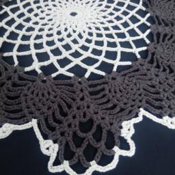 Crochet Doily Rug Round 41 Inches Brown Decorative Carpet Lace Children Decor - thumbnail 2