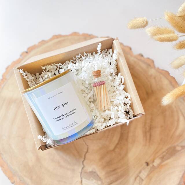 Hey Sis Scented Candle With Metal Lid Gift For Sister Birthday Christmas Thank You Present Sister's Birthday Being - image 1