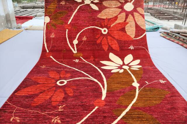 5x8 Floral Design Red Gabbeh Rug, Hand Knotted Afghan Wool Oriental Area Turkmen Home Decor Art Boho Tribal Bedroom Rug - image 1
