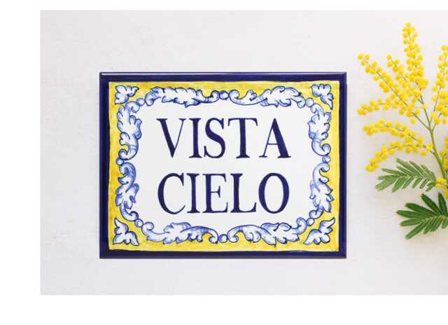 House Number Spanish, Signs For Home, Personalized Tile, Ceramic House Sign, Hand Painted Name Adress Plaque - image 1