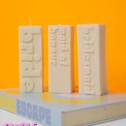 Wedding Candle Beeswax Bridal Party Decor - thumbnail 3