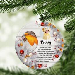 Personalised Robin Christmas Photo Bauble, I Am That Little Robin Personalised Tree Decoration - thumbnail 2