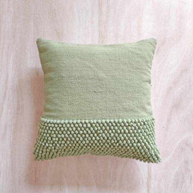 Sage Green/Light Forest Chunky Loops Wool Hand Woven 12x20, 14x20, 16x16, 18x18 , 20x20 Inches Decorative Throw Pillow Cover - image 1