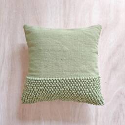 Sage Green/Light Forest Chunky Loops Wool Hand Woven 12x20, 14x20, 16x16, 18x18 , 20x20 Inches Decorative Throw Pillow Cover