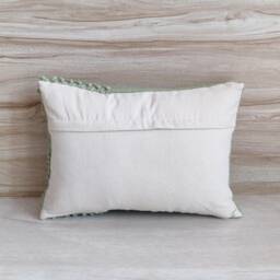 Sage Green/Light Forest Chunky Loops Wool Hand Woven 12x20, 14x20, 16x16, 18x18 , 20x20 Inches Decorative Throw Pillow Cover - thumbnail 4