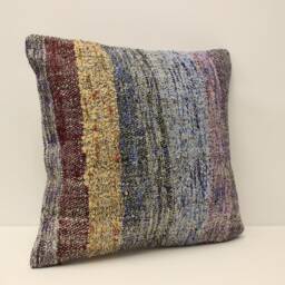Boho Pillow 18x18 in 45x45 cm Turkish Kilim Cover Moroccan Bohoo Throw Pillows 4Kbf-818 - thumbnail 2