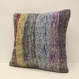 Boho Pillow 18x18 in 45x45 cm Turkish Kilim Cover Moroccan Bohoo Throw Pillows 4Kbf-818 - thumbnail 3
