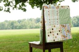 Jungle Animal Baby Quilt, Nursery Bedding, Unique Shower Gift, Baby Boy Quilt, Girl Neutral Green Yellow Quilt - thumbnail 1