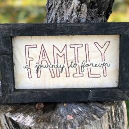 Family Journey Primitive Stitchery Framed Print - thumbnail 3