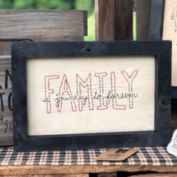 Family Journey Primitive Stitchery Framed Print - thumbnail 2