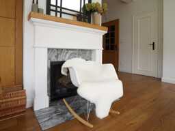 White Sheepskin Throw Rug, Genuine Leather, Short Wool Cut - 50x28 - thumbnail 1