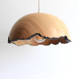 Wood Chandelier, Handmade Farmhouse Lighting, Dining Room Lamp, Natural Live Edge - thumbnail 2